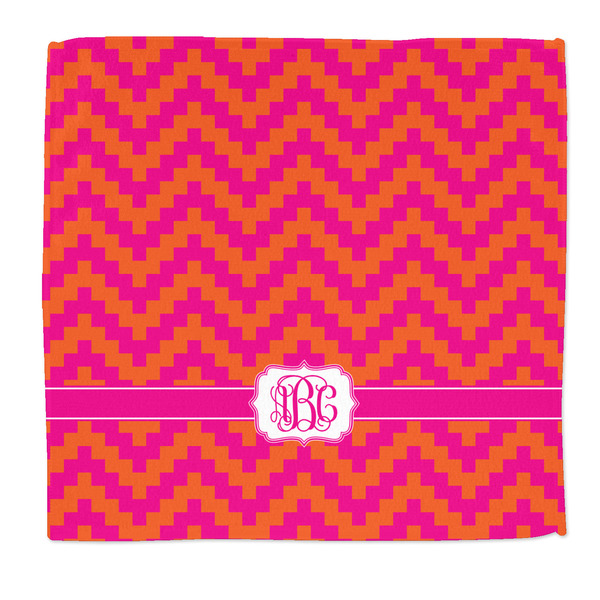 Custom Pink & Orange Chevron Microfiber Dish Rag (Personalized)