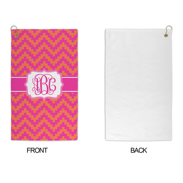 Pink & Orange Chevron Microfiber Golf Towels - APPROVAL