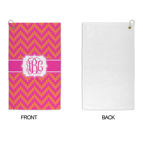 Pink & Orange Chevron Microfiber Golf Towels - APPROVAL