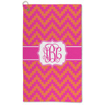 Pink & Orange Chevron Microfiber Golf Towel (Personalized)