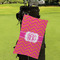 Pink & Orange Chevron Microfiber Golf Towels - Small - LIFESTYLE