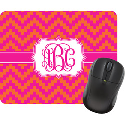Pink & Orange Chevron Rectangular Mouse Pad (Personalized)