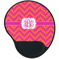 Pink & Orange Chevron Mouse Pad with Wrist Support