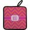Pink & Orange Chevron Pot Holder w/ Monogram