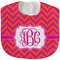 Pink & Orange Chevron Velour Baby Bib w/ Monogram