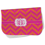 Pink & Orange Chevron Burp Cloth - Fleece w/ Monogram