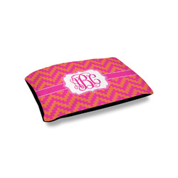 Pink & Orange Chevron Outdoor Dog Bed - Small (Personalized)