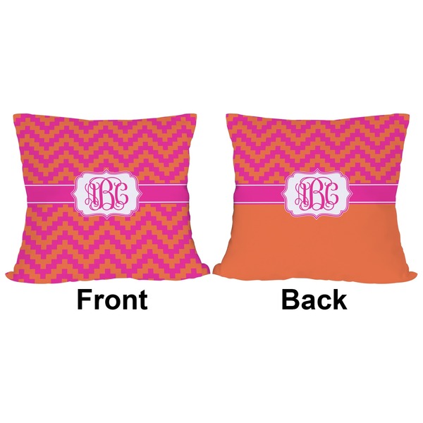 Pink & Orange Chevron Outdoor Pillow - 18x18