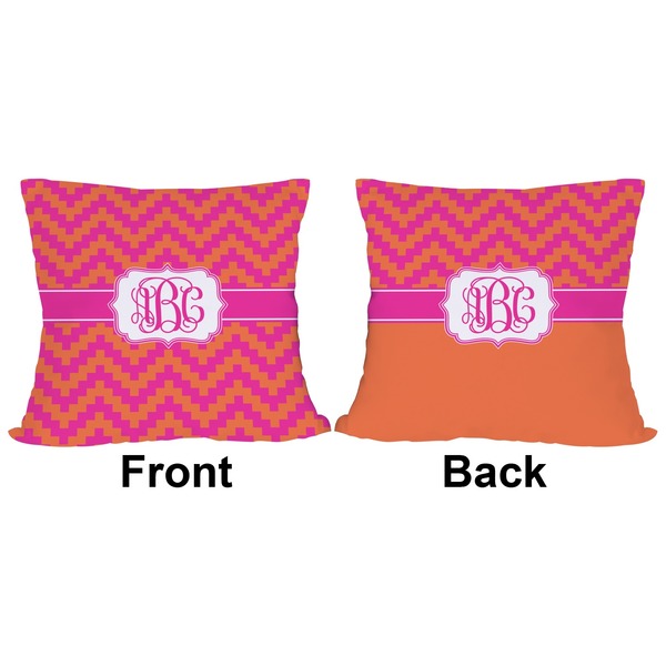 Pink & Orange Chevron Outdoor Pillow - 20x20