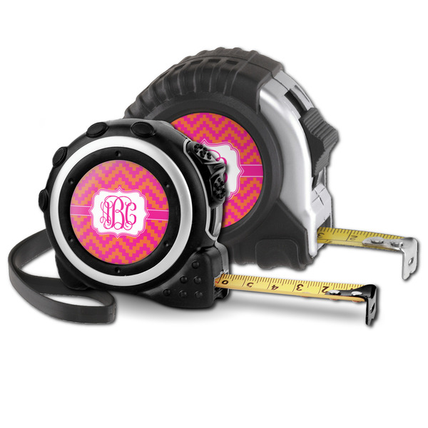 Pink & Orange Chevron Parent tape measure