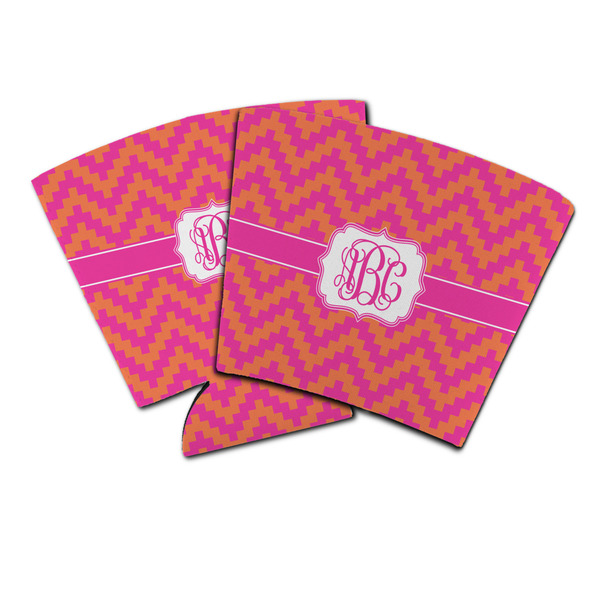 Custom Pink & Orange Chevron Party Cup Sleeve (Personalized)