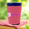 Pink & Orange Chevron Party Cup Sleeves - with bottom - Lifestyle