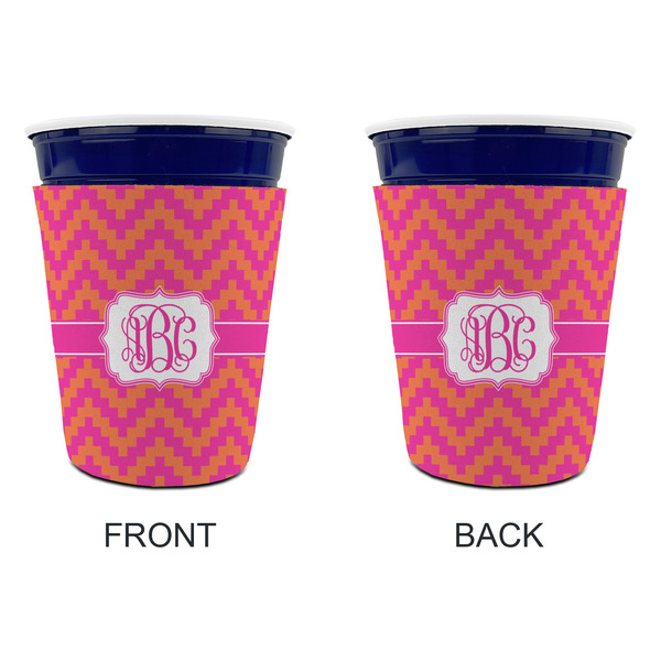 Pink & Orange Chevron Party Cup Sleeves - without bottom - Approval