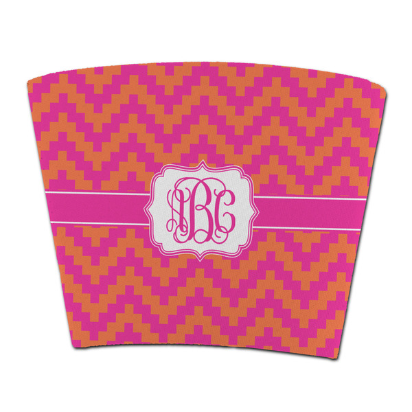 Custom Pink & Orange Chevron Party Cup Sleeve - without bottom (Personalized)