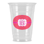 Pink & Orange Chevron Party Cups - 16oz (Personalized)