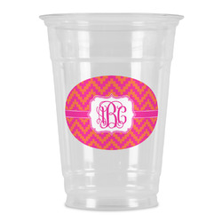 Pink & Orange Chevron Party Cups - 16oz (Personalized)