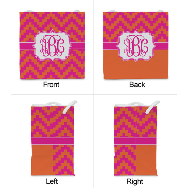 Pink & Orange Chevron Party Favor Gift Bag - Gloss - Approval