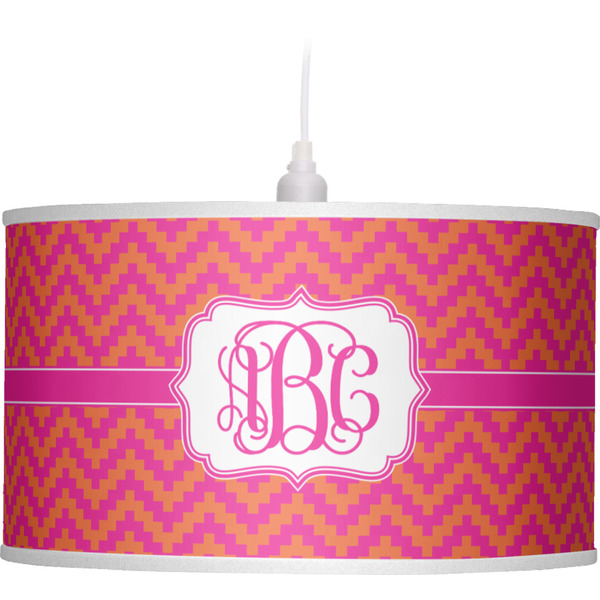 Pink & Orange Chevron Pendant Lamp Shade