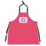 Pink & Orange Chevron Apron Without Pockets w/ Monogram
