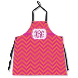 Pink & Orange Chevron Apron Without Pockets w/ Monogram