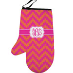 Pink & Orange Chevron Left Oven Mitt (Personalized)