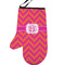 Pink & Orange Chevron Left Oven Mitt (Personalized)