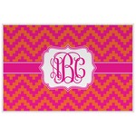Pink & Orange Chevron Laminated Placemat w/ Monogram
