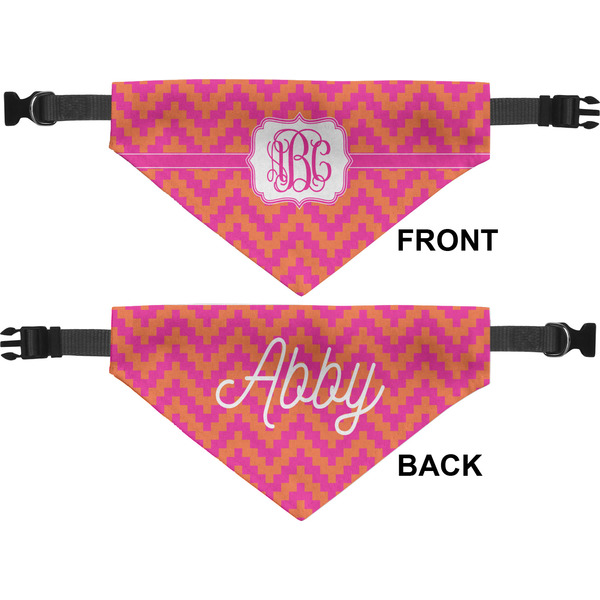 Pink & Orange Chevron Pet Bandana Approval