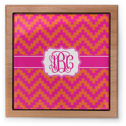 Pink & Orange Chevron Pet Urn w/ Monogram