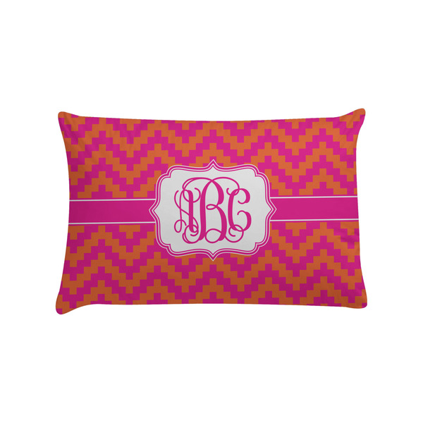 Custom Pink & Orange Chevron Pillow Case - Standard (Personalized)
