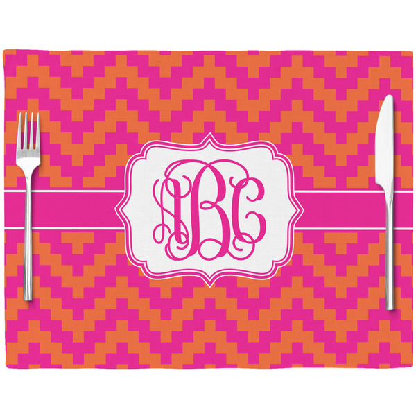 Pink & Orange Chevron Placemat with Props