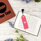 Pink & Orange Chevron Plastic Bookmarks - In Context