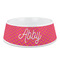 Pink & Orange Chevron Plastic Dog Bowl - Medium (Personalized)