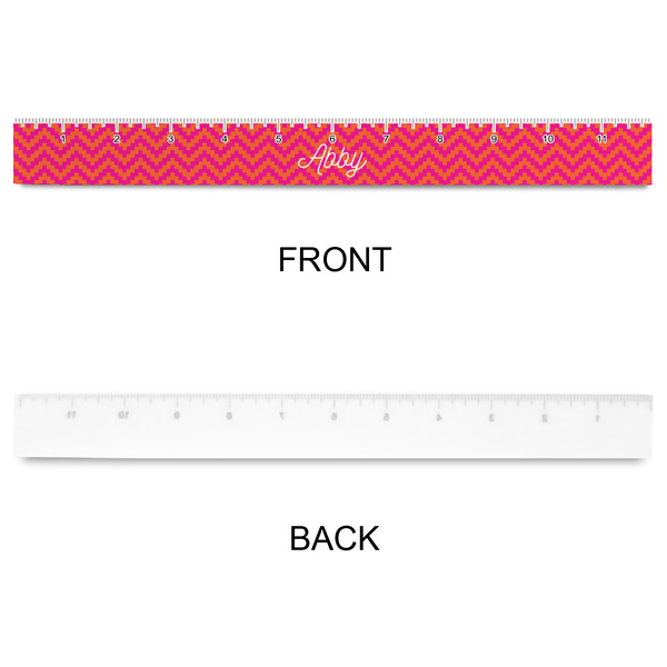 Pink & Orange Chevron Plastic Ruler - 12" - APPROVAL