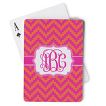 Pink & Orange Chevron Playing Cards (Personalized)