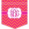 Pink & Orange Chevron Iron On Faux Pocket (Personalized)