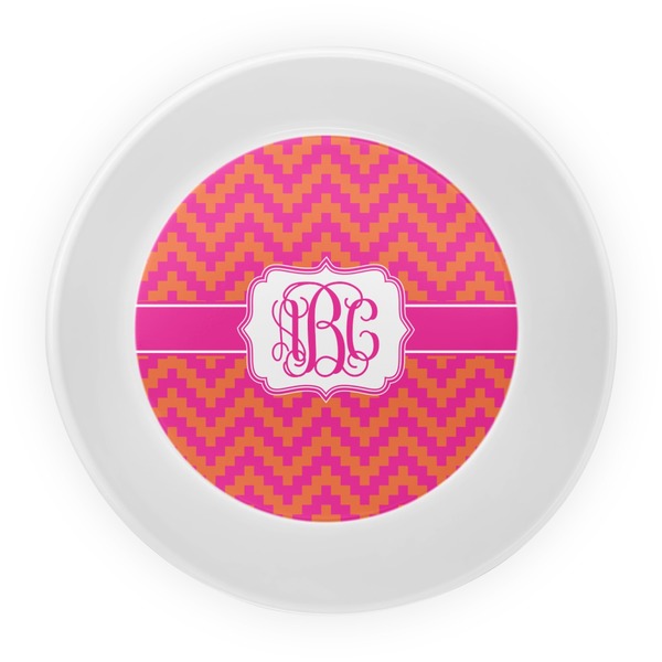 Pink & Orange Chevron Melamine Bowl - Center