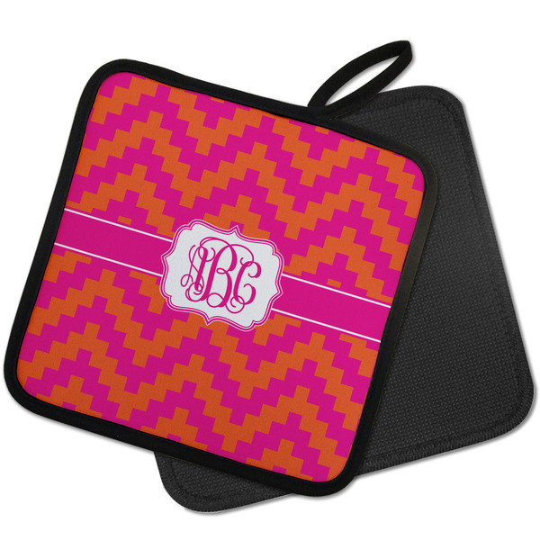 Pink & Orange Chevron Pot Holders - PARENT MAIN