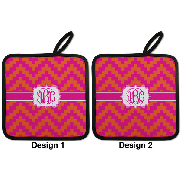 Pink & Orange Chevron Pot Holders - Set of 2 APPROVAL