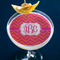 Pink & Orange Chevron Printed Drink Topper - XLarge - In Context