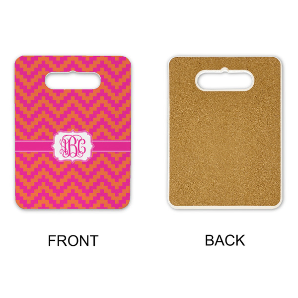Pink & Orange Chevron Rectangle Trivet with Handle - APPROVAL