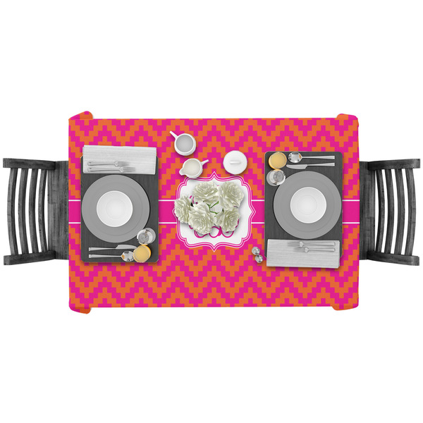 Pink & Orange Chevron Rectangular Tablecloths - LIFESTYLE
