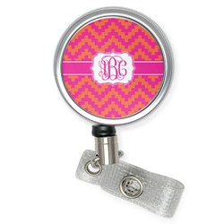 Pink & Orange Chevron Retractable Badge Reel (Personalized)