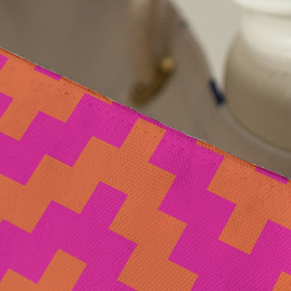 Pink & Orange Chevron Large Rope Tote - Close Up View