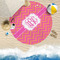 Pink & Orange Chevron Round Beach Towel Lifestyle