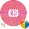 Pink & Orange Chevron Round Beach Towel (Personalized)