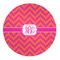 Pink & Orange Chevron 5' Round Indoor Area Rug (Personalized)
