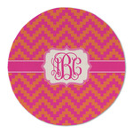 Pink & Orange Chevron Round Linen Placemat (Personalized)