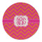 Pink & Orange Chevron Round Linen Placemat (Personalized)