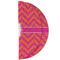 Pink & Orange Chevron Round Linen Placemats - HALF FOLDED (double sided)